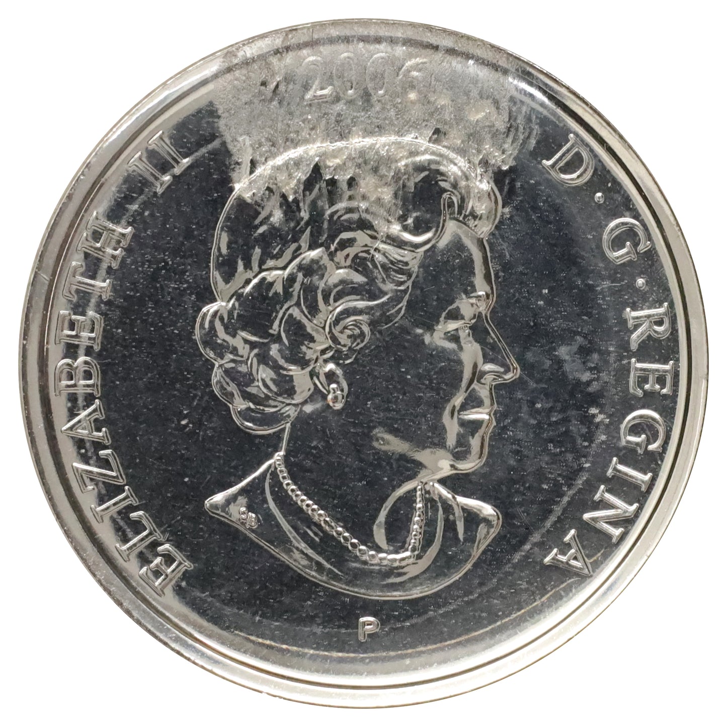 2006 Canada Breast Cancer Pink Ribbon 25-cents Proof Like (from bookmark) Impaired