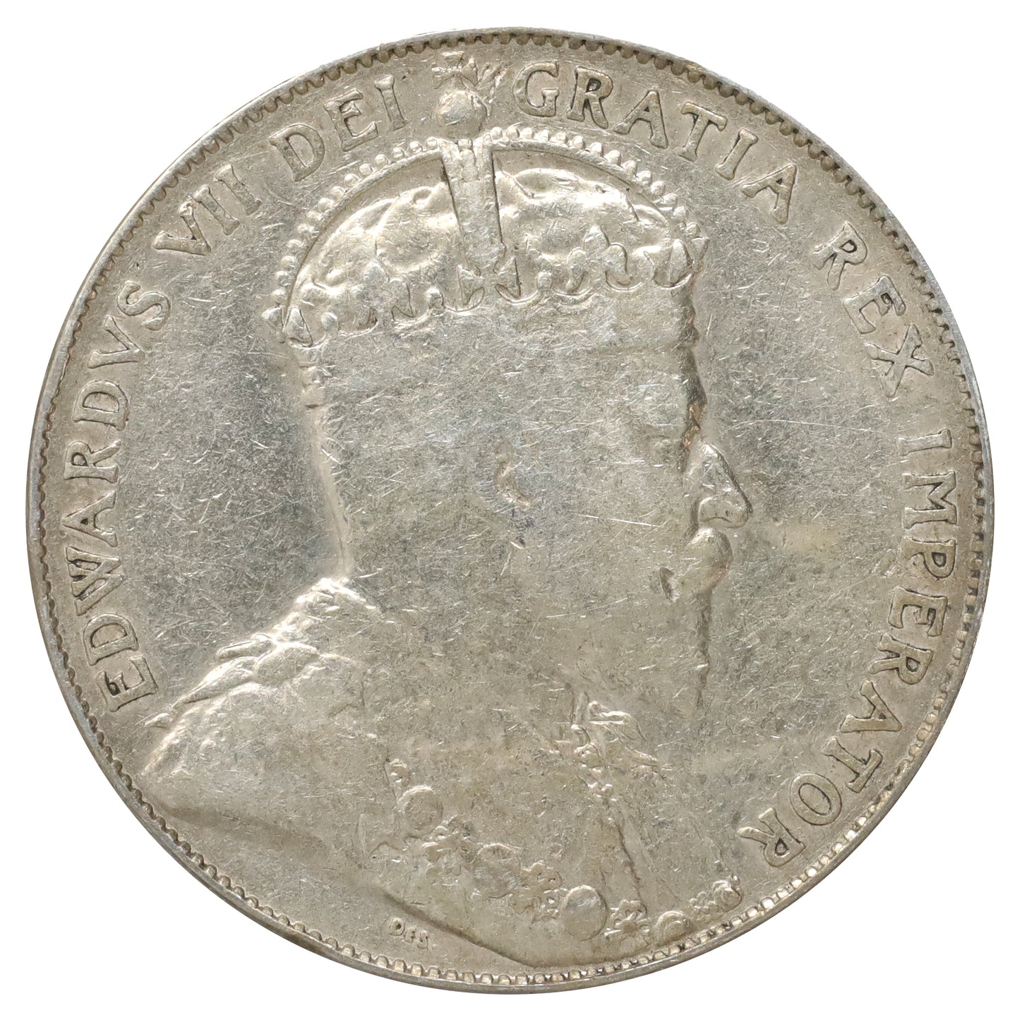 1910 Victorian Leaves Canada 50-cents F-VF (F15) Scratched, marks, or impaired