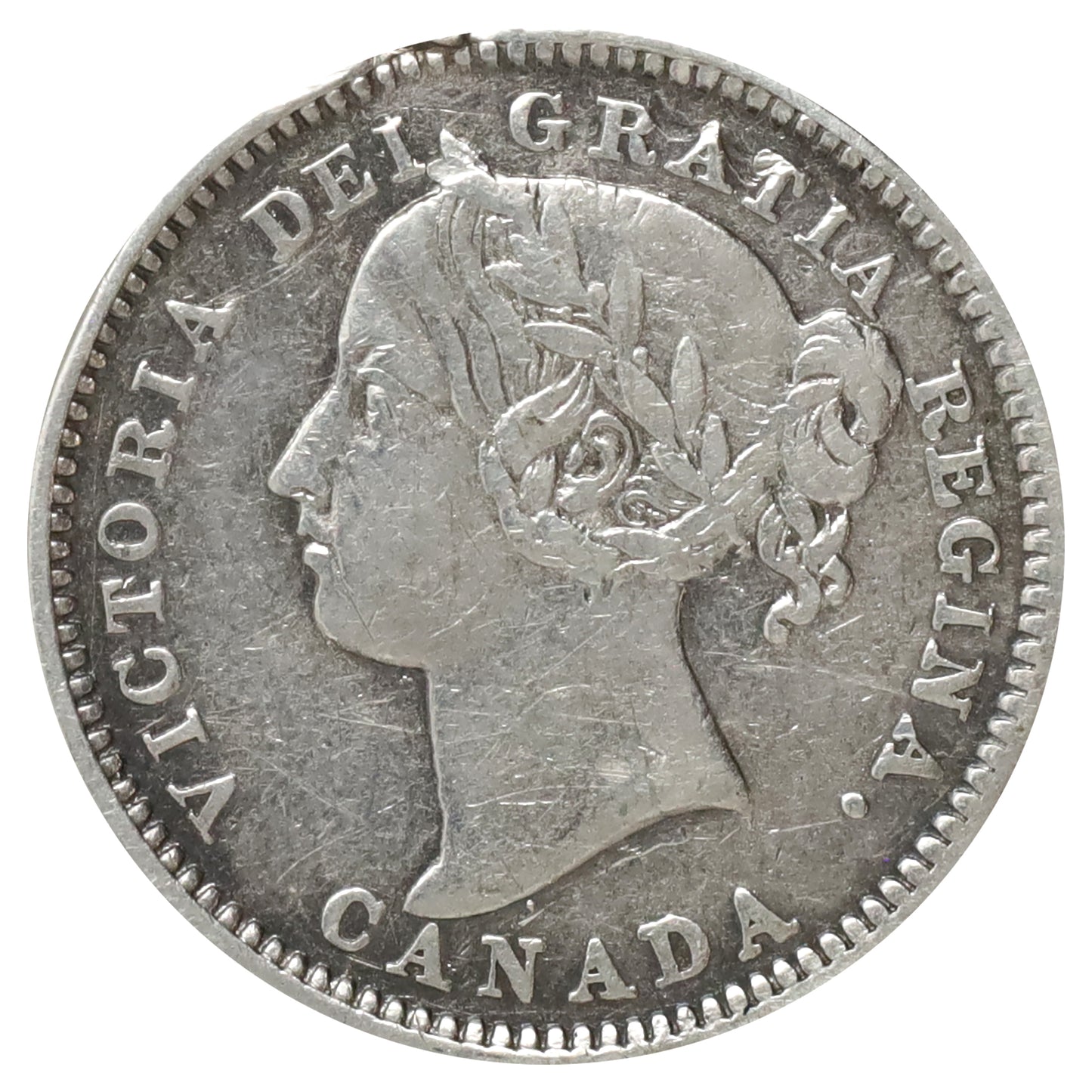 Love Token Engraved on Victorian Dime: Initials "L.A.J."