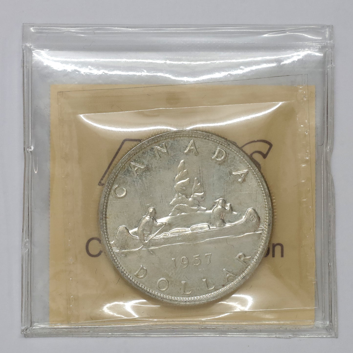 1957 1WL Canada Dollar ICCS Certified MS64 (lightly toned)