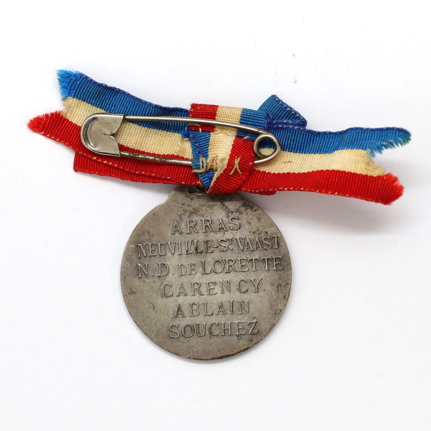 France 1914-1915 Lorette Silvered Bronze War Medal with Ribbon
