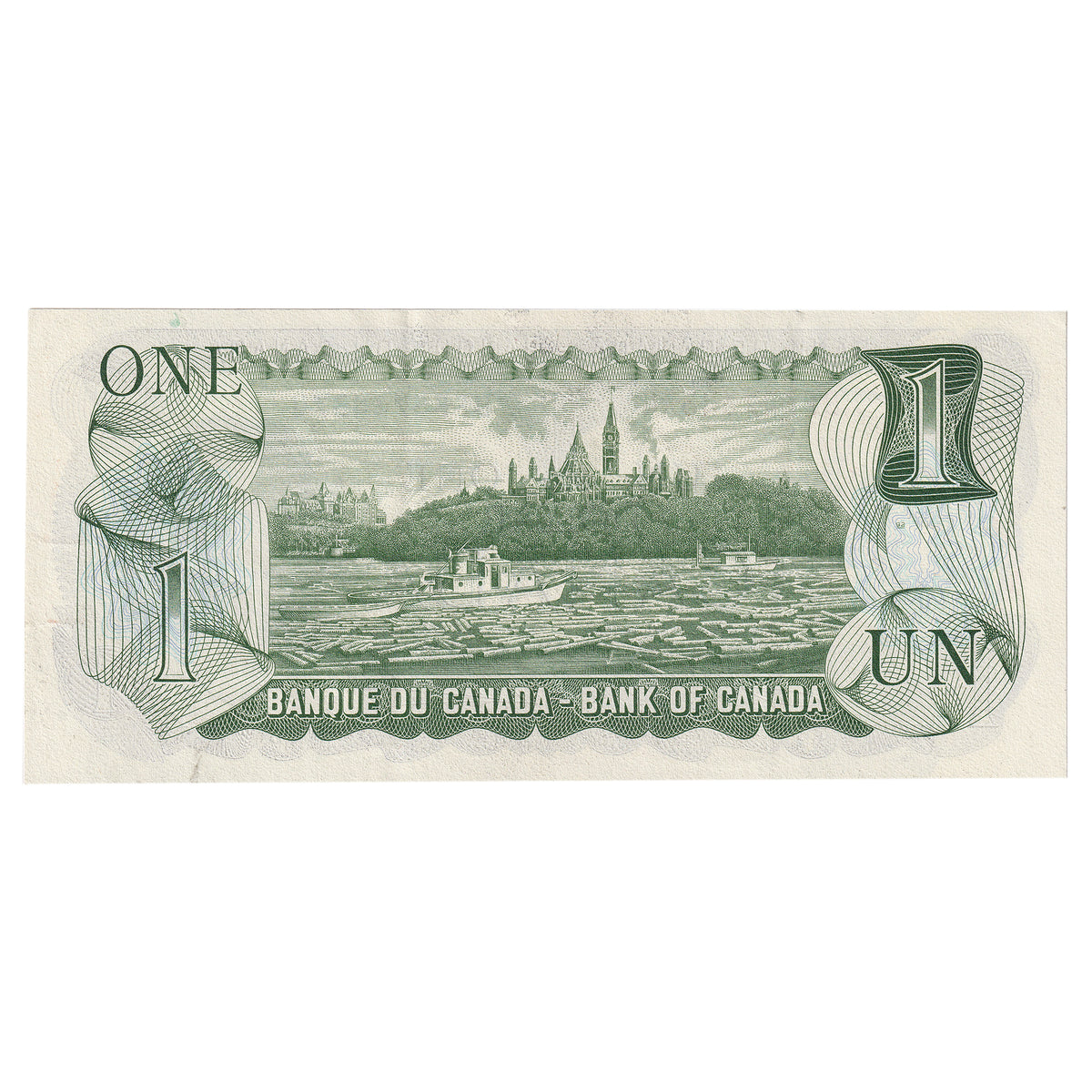 BC-46b-N1-iii 1973 Canada $1 Crow-Bouey, 3-Digit RADAR BFF4734374, Extra Fine (EF40) DOP