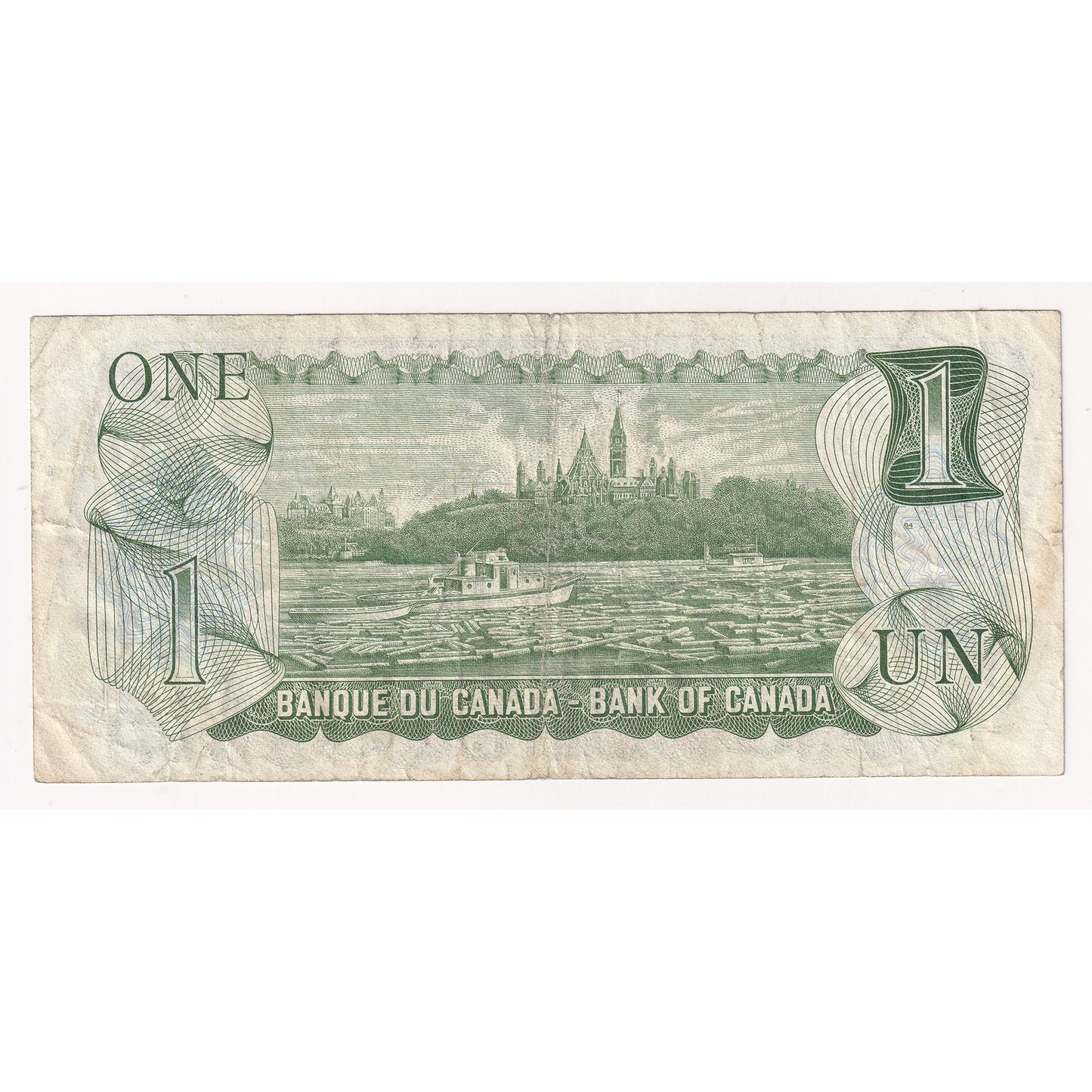 BC-46b-N1-iii 1973 Canada $1 Crow-Bouey, 3-Digit RADAR BCJ4174714, Circulated (DOP)