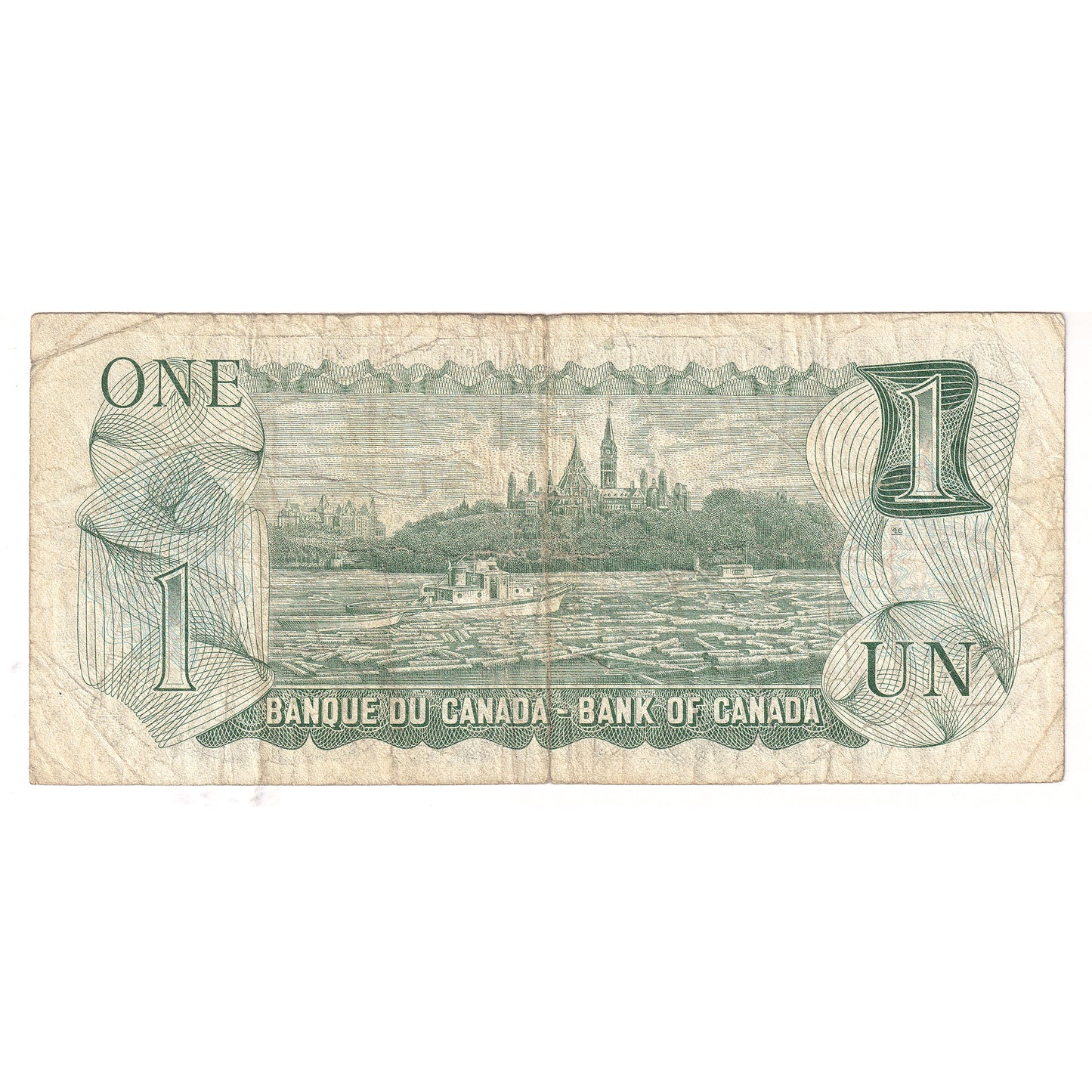 BC-46b-N1-iii 1973 Canada $1 Crow-Bouey, 3-Digit RADAR ECB2285822, Circulated (DOP)