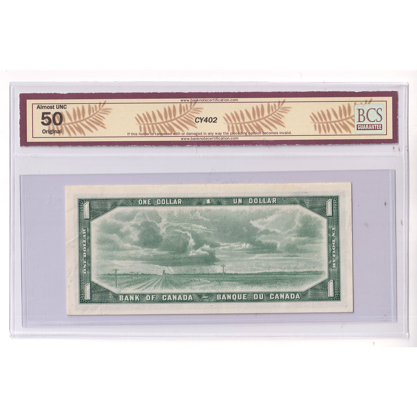 BC-37bA 1954 Canada $1 Beattie-Rasminsky, Mod. Portrait, Repl., *S/O, BCS Crt. AU50 (DOP)