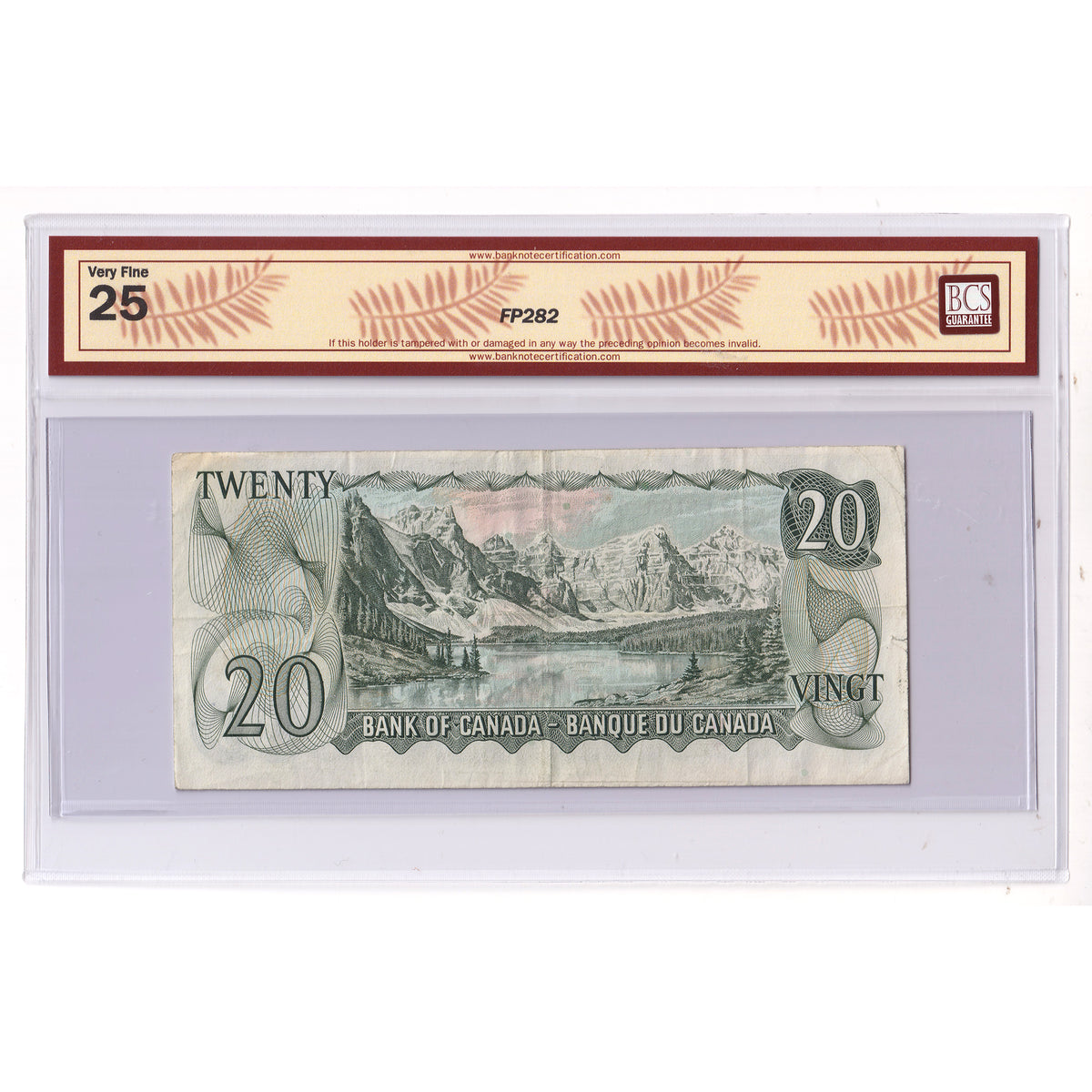 BC-50b-N8 1969 Canada $20 Lawson-Bouey, Binary Note, WZ, BCS Certified VF25 (tear)