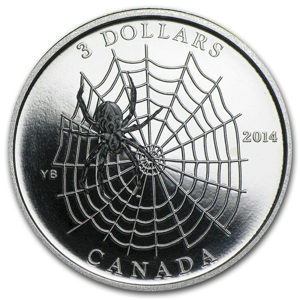 RDC 2014 Canada $3 Animal Architects - Spider & Web Silver (No Tax) Issues