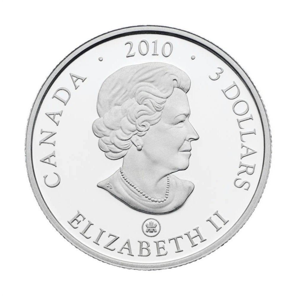 RDC 2009 (2010) Canada $3 Return of the Tyee Fine Silver (No Tax) scratched capsule