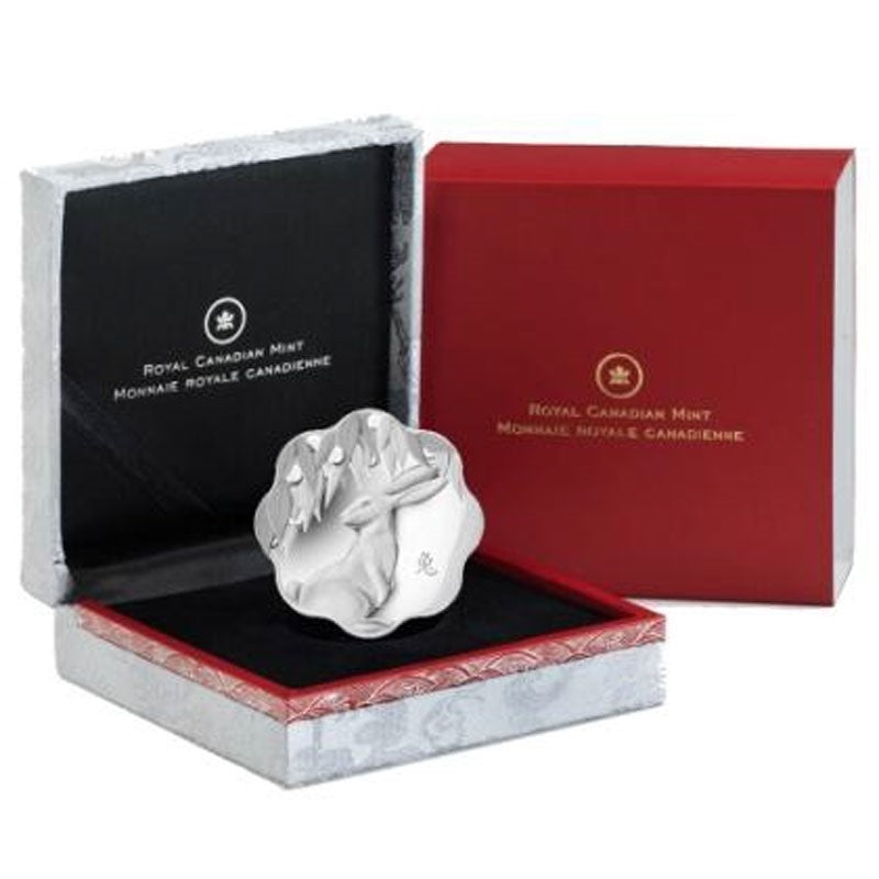 RDC 2011 Canada $15 Lunar Lotus Year of the Rabbit Sterling Silver (Scratched Capsule)