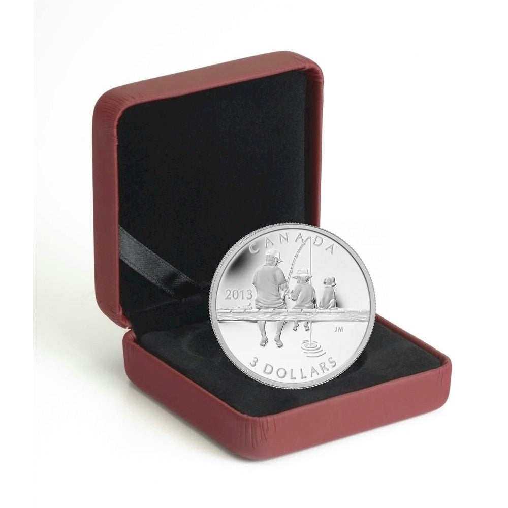 RDC 2013 Canada $3 Fishing Fine Silver Coin (No Tax) small scratch