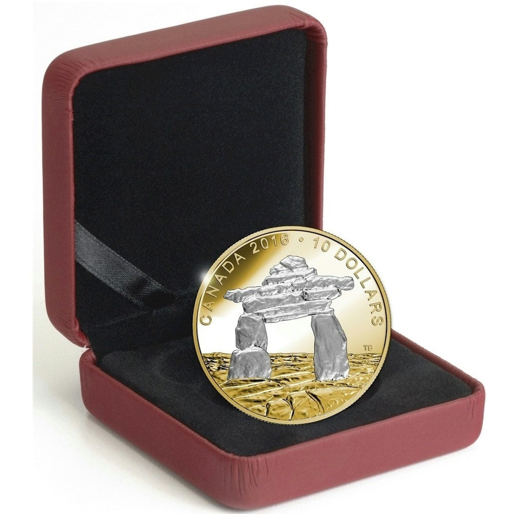 RDC 2016 Canada $10 Iconic Canada - Inukshuk Fine Silver (No Tax) scratch