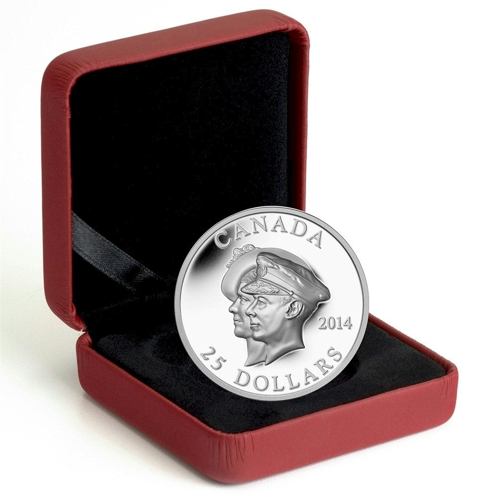 RDC 2014 Canada $25 75th Ann. First Royal Visit Ultra High Relief (No Tax) impaired