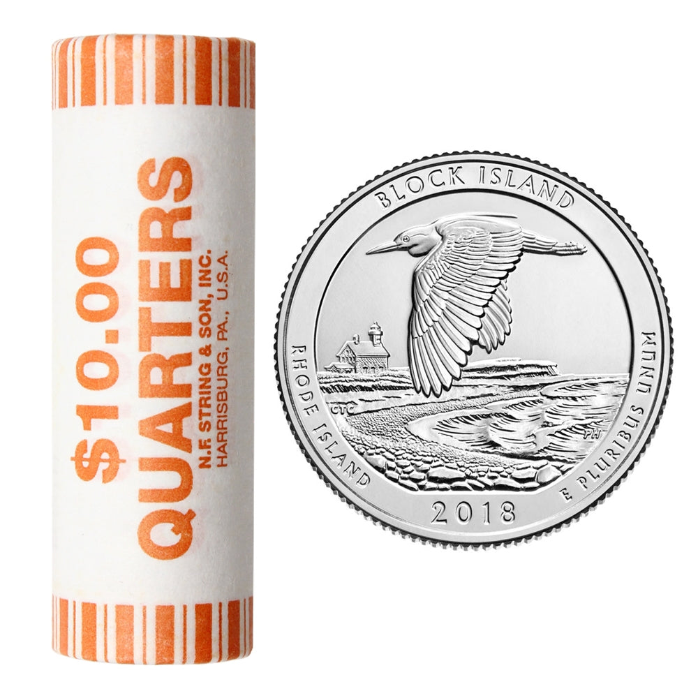 2018 P US Block Island US National Parks Quarters Original Roll of 40pcs