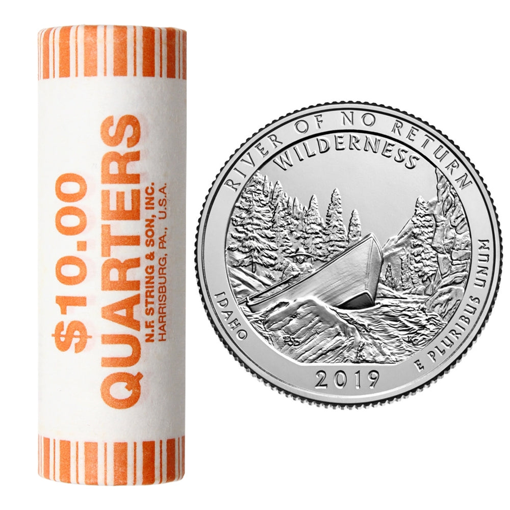 2019 D USA National Parks Quarters - River Of No Return Original Roll Of 40pcs