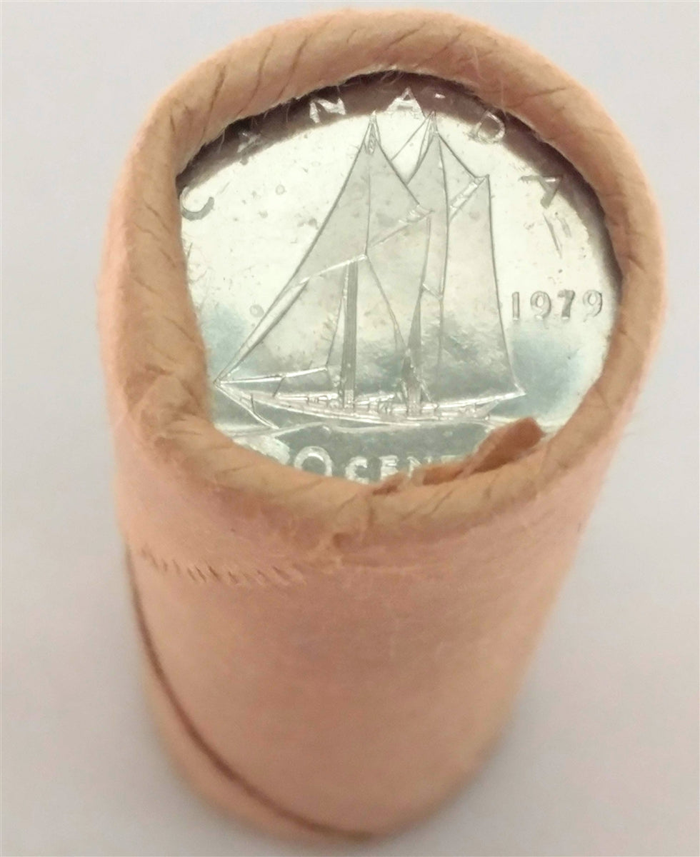 1979 Canada 10-cent Original Roll of 50pcs (slight tear on end of roll)