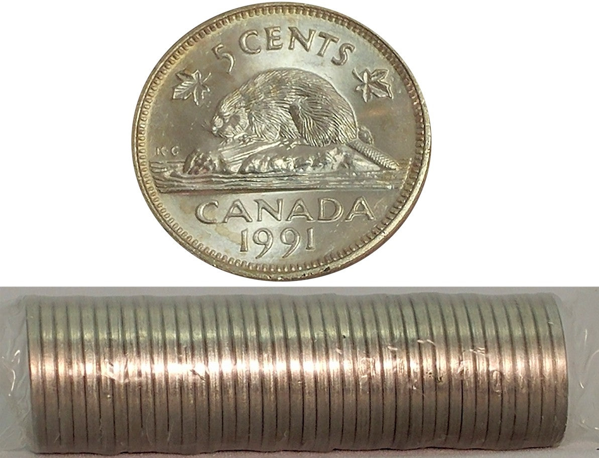 1991 Canada 5-cent Original Roll of 40pcs