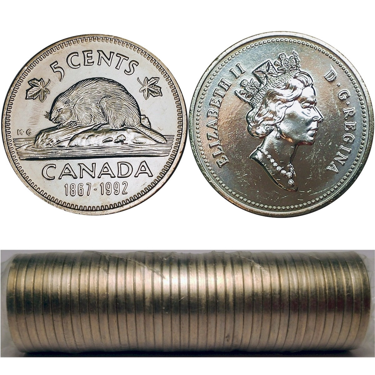 1992 Canada 5-cent Original Roll of 40pcs