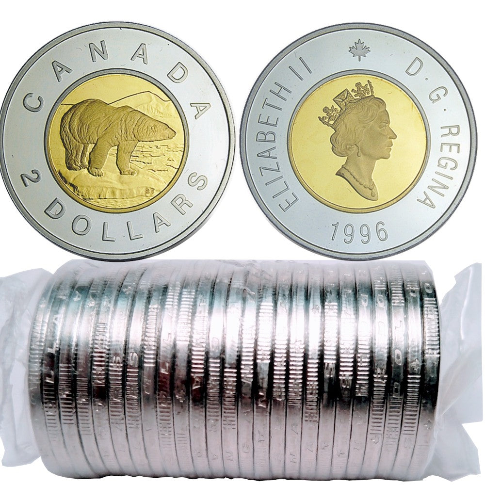 1996 Canada $2 Polar Bear Original Roll of 25pcs