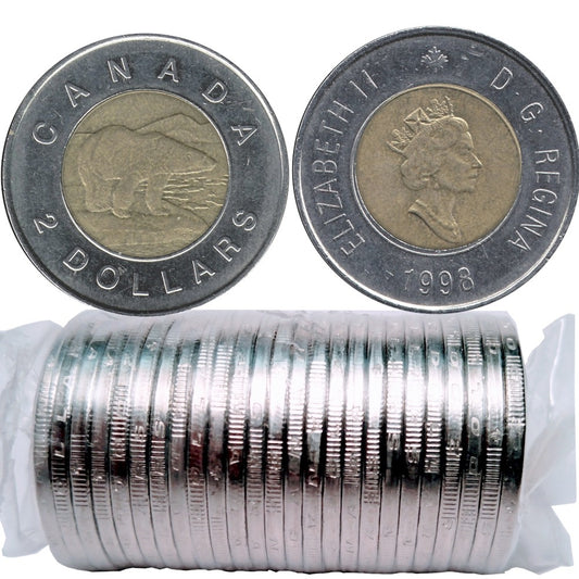 1998 Canada $2 Polar Bear Original Roll of 25pcs