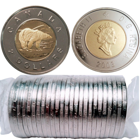 2003 Old Effigy Canada $2 Original Roll of 25pcs
