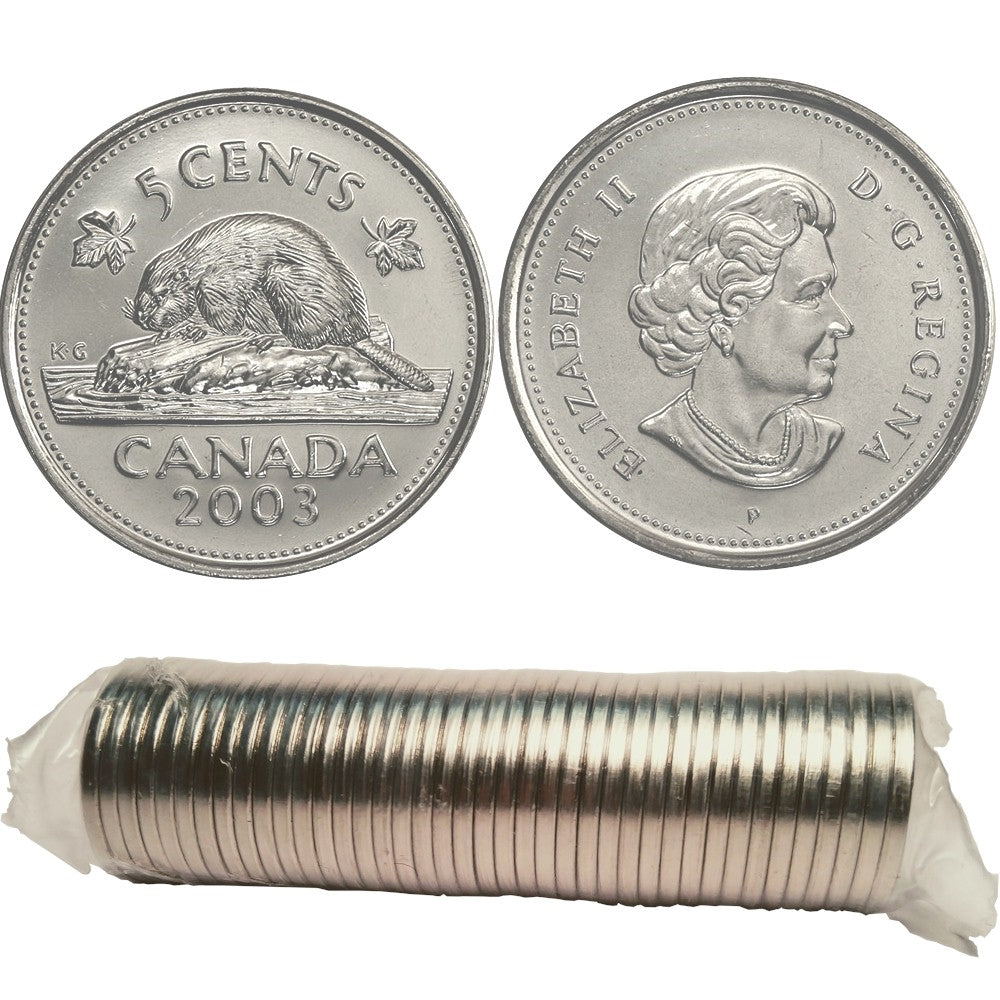 2003-P New Effigy Canada 5-cent Original Roll of 40pcs