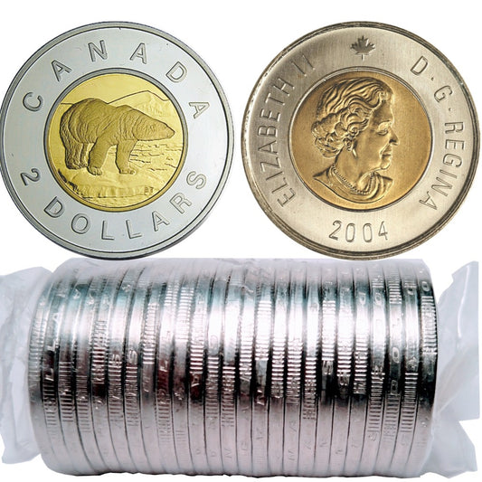2004 Canada $2 Polar Bear Original Roll of 25pcs