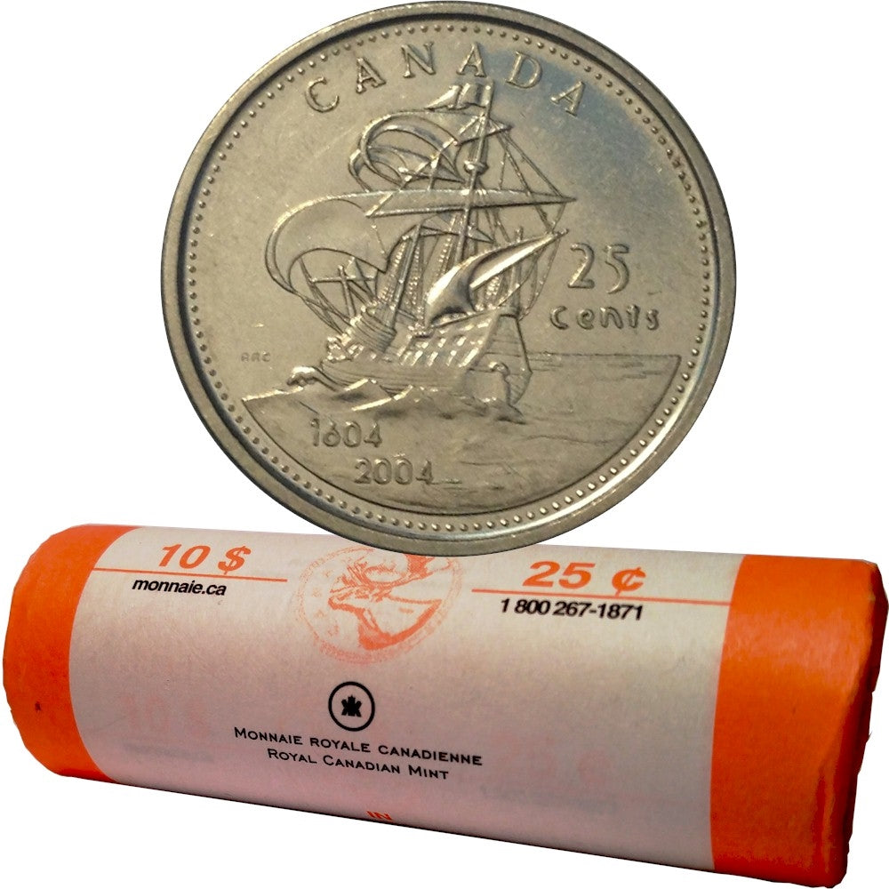 2004-P St Croix (Ship) Canada 25-cent Original Roll of 40pcs