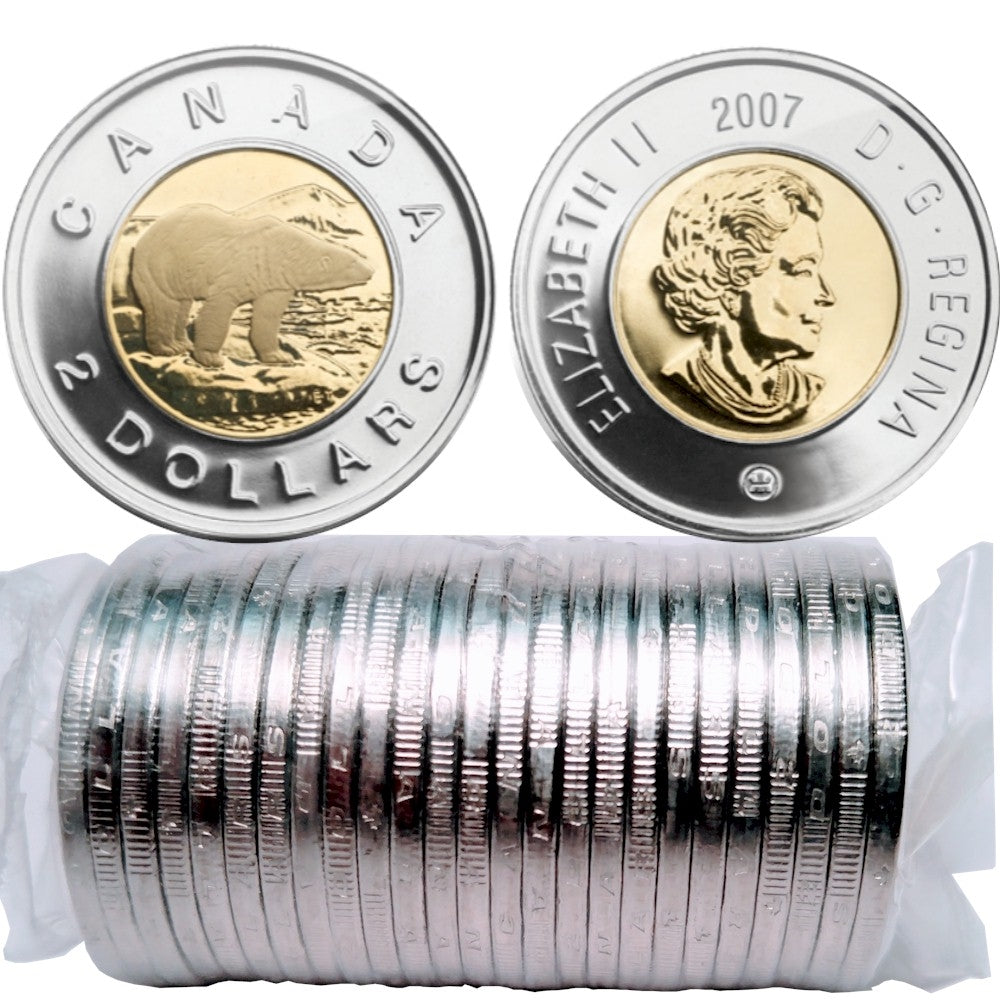 2007 Canada $2 Polar Bear Original Roll of 25pcs
