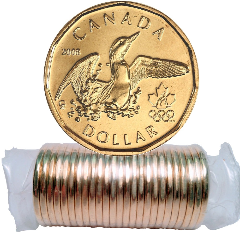 2008 Lucky Loon Canada Dollar Original Roll of 25pcs