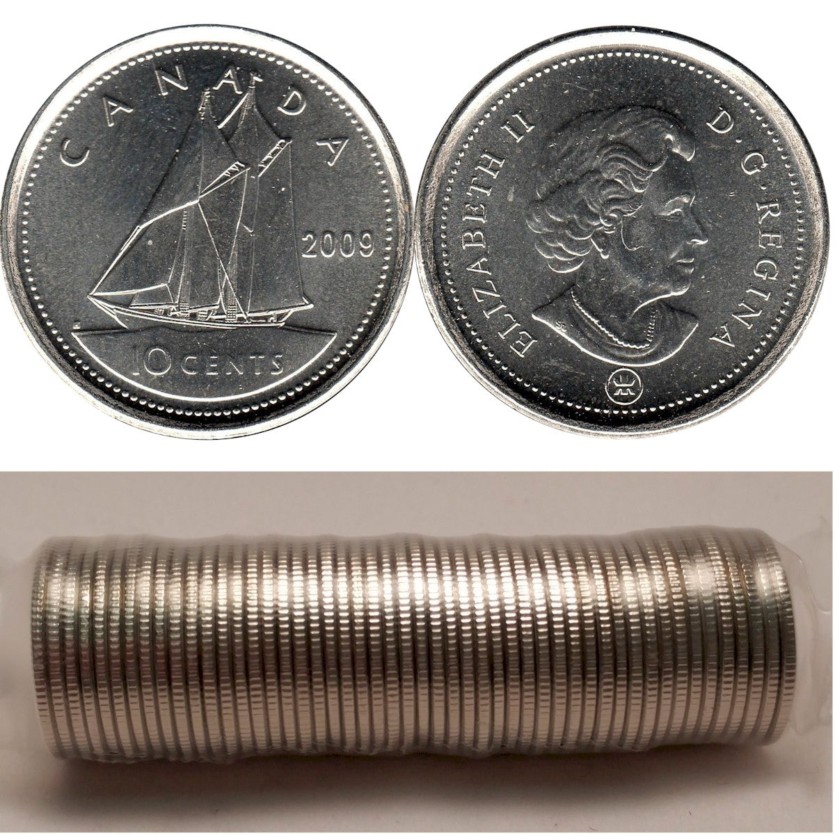 2009 Canada 10-cent Original Roll of 50pcs.