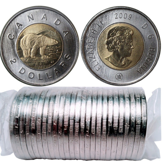 2009 Canada $2 Polar Bear Original Roll of 25pcs