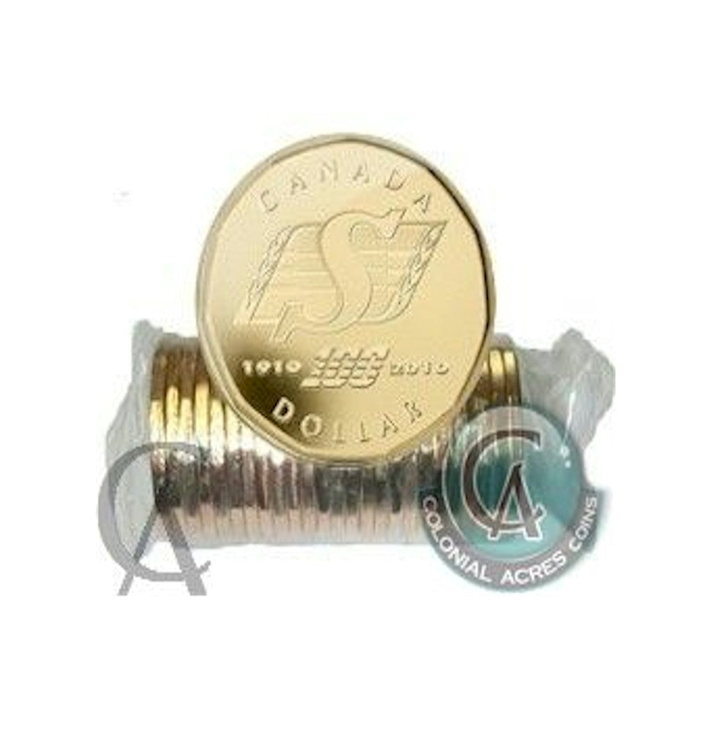 2010 Saskatchewan Roughriders Canada Dollar Original Roll of 25pcs