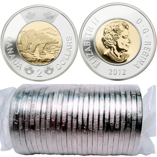 2012 Canada New Generation Polar Bear $2 Original Roll of 25pcs.