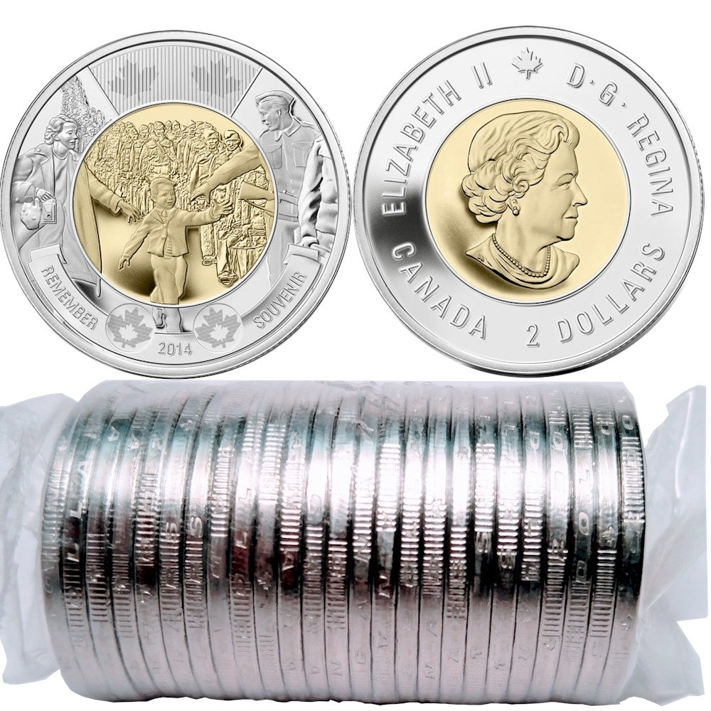 2014 Canada Wait For Me, Daddy $2 Original Wrap Roll of 25pcs
