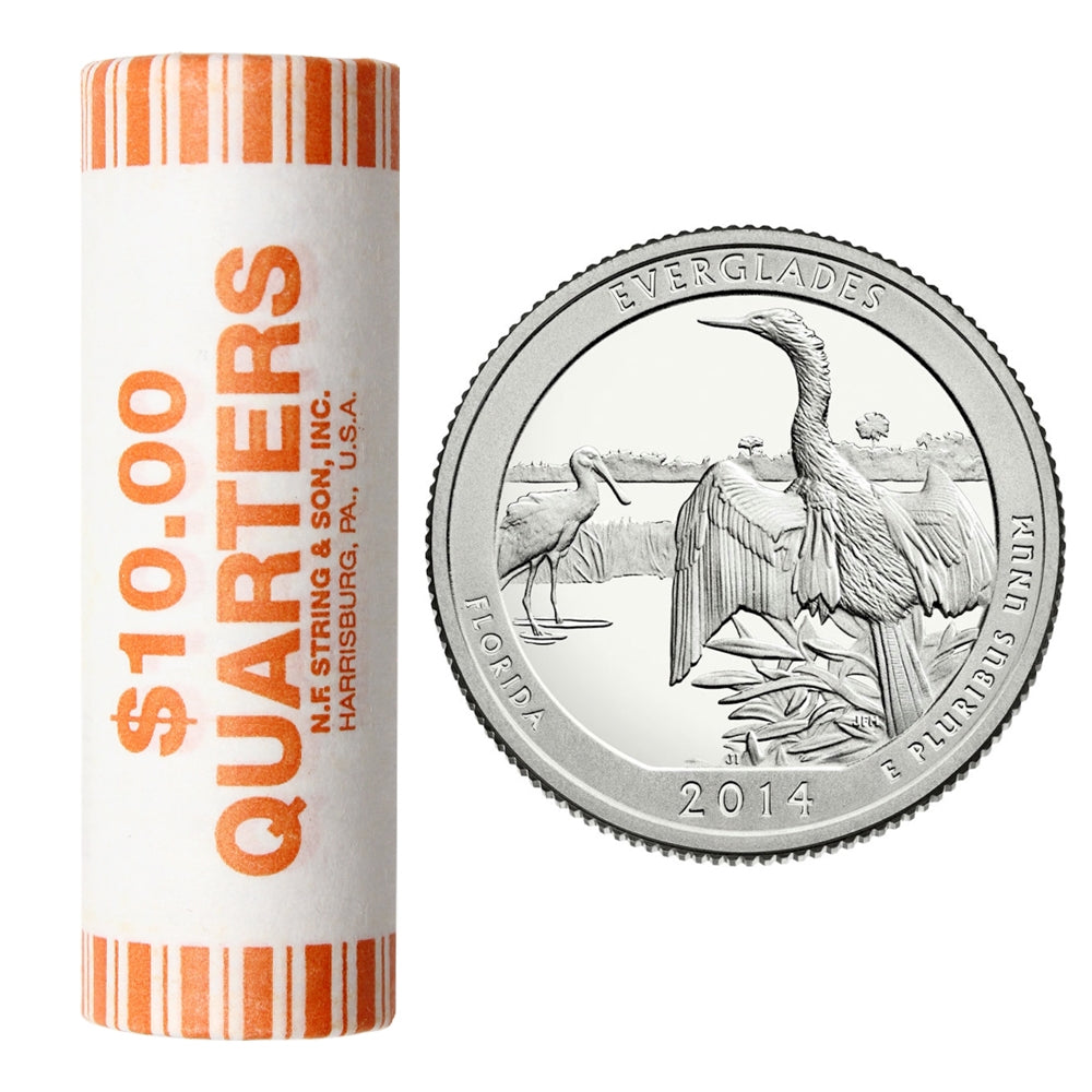 2014 US National Park Quarters - Everglades D - Original Roll of 40pcs