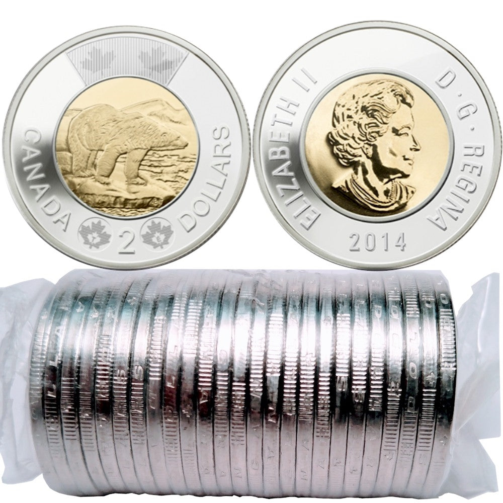 2014 Canada Polar Bear $2 Original Roll of 25pcs