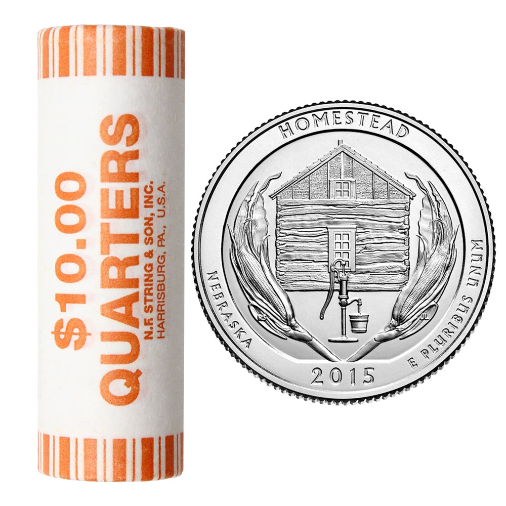 2015 US National Parks Quarters - Homestead P - Original Roll of 40pcs