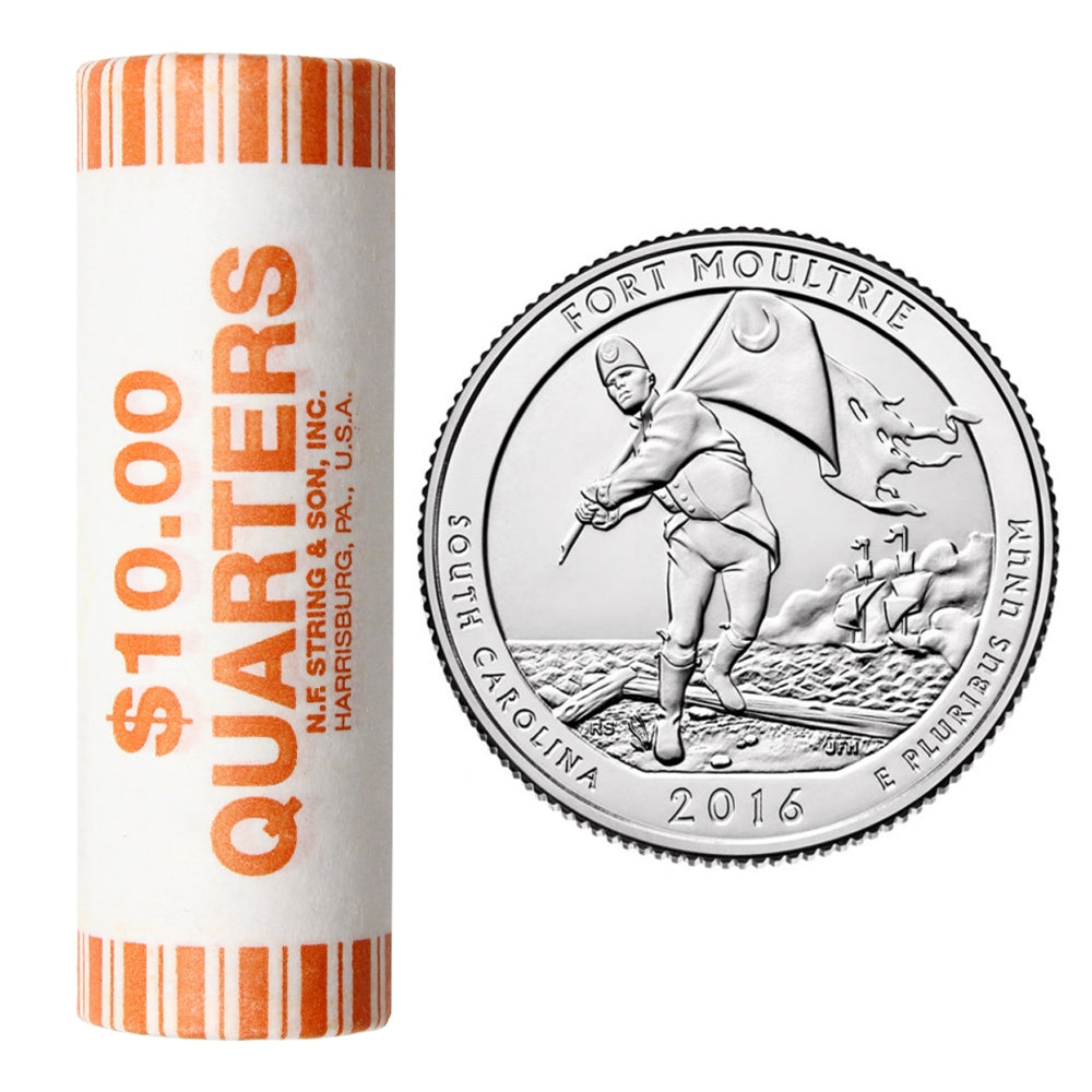 2016 US National Parks Quarters - Fort Moultrie P - Original Roll of 40pcs