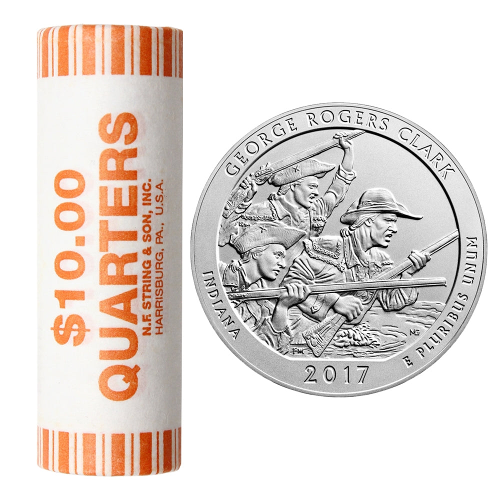 2017-P US National Parks Quarters - George Rogers Clark Original Roll of 40pcs