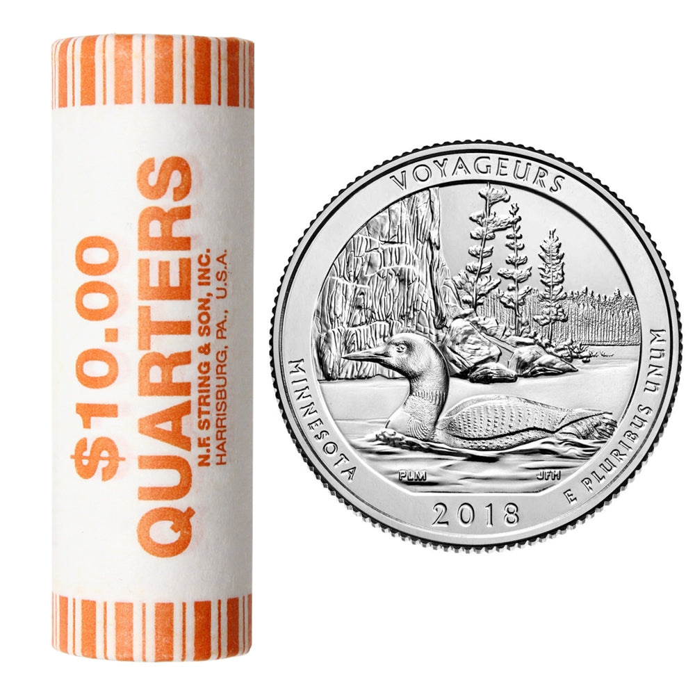2018-P USA National Parks Quarters - Voyageurs Original Roll of 40pcs
