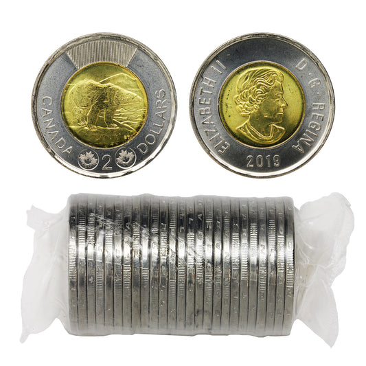 2019 Canada $2 Polar Bear Original Roll of 25pcs