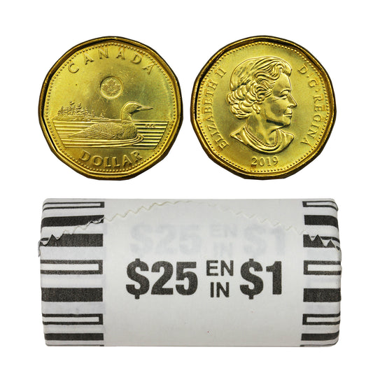 2019 Canada Loon Dollar Original Roll of 25pcs