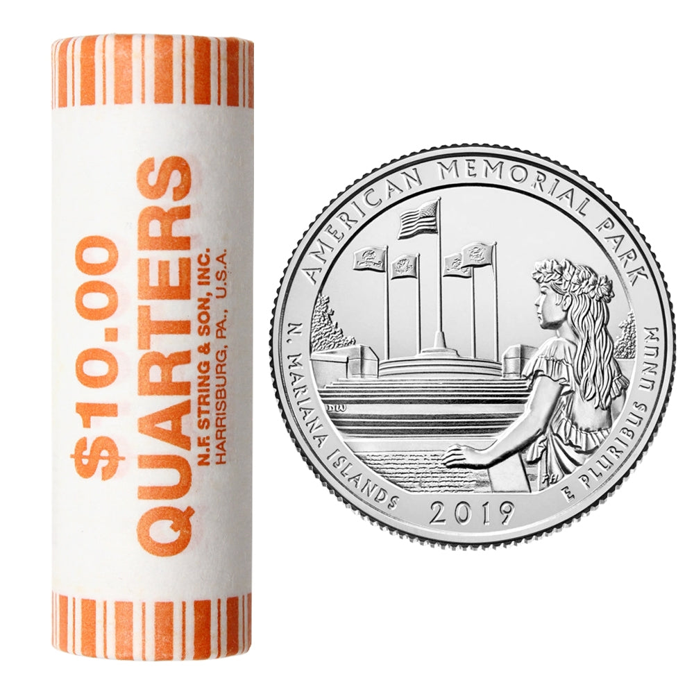 2019 P American Memorial USA National Parks Quarter Roll of 40pcs