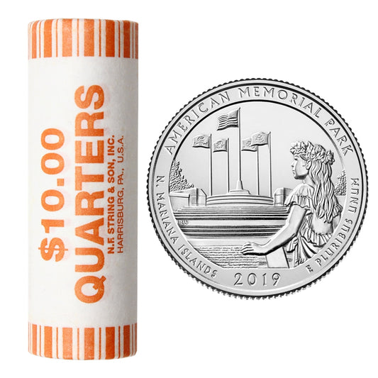2019 P American Memorial USA National Parks Quarter Roll of 40pcs