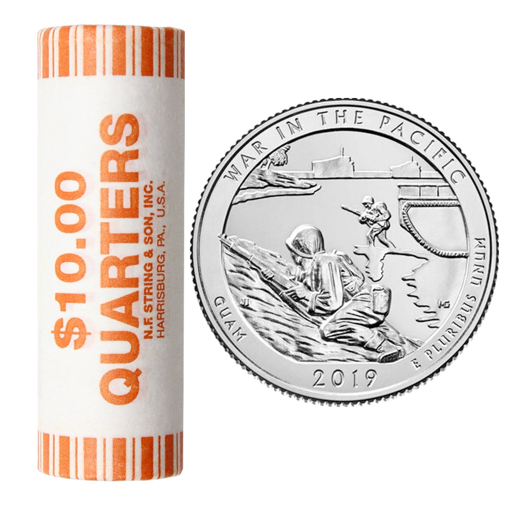 2019 P USA National Parks Quarters - War in the Pacific Original Roll of 40pcs