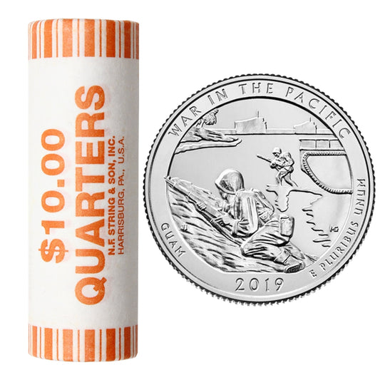 2019 P USA National Parks Quarters - War in the Pacific Original Roll of 40pcs