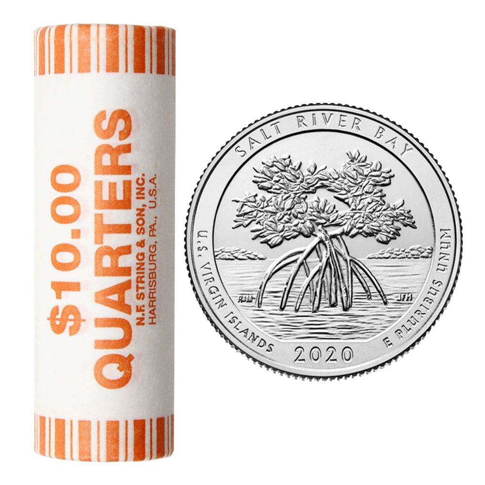 2020 P USA National Parks Quarters - Salt River Bay National Park Original Roll Of 40pcs