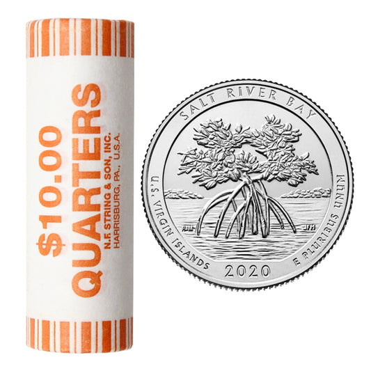 2020 P USA National Parks Quarters - Salt River Bay National Park Original Roll Of 40pcs
