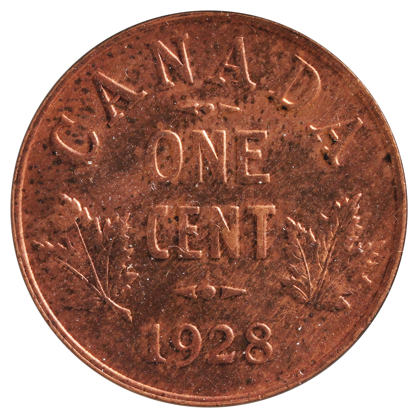 1928 Canada 1-cent Brilliant Uncirculated (MS-63) Scratched