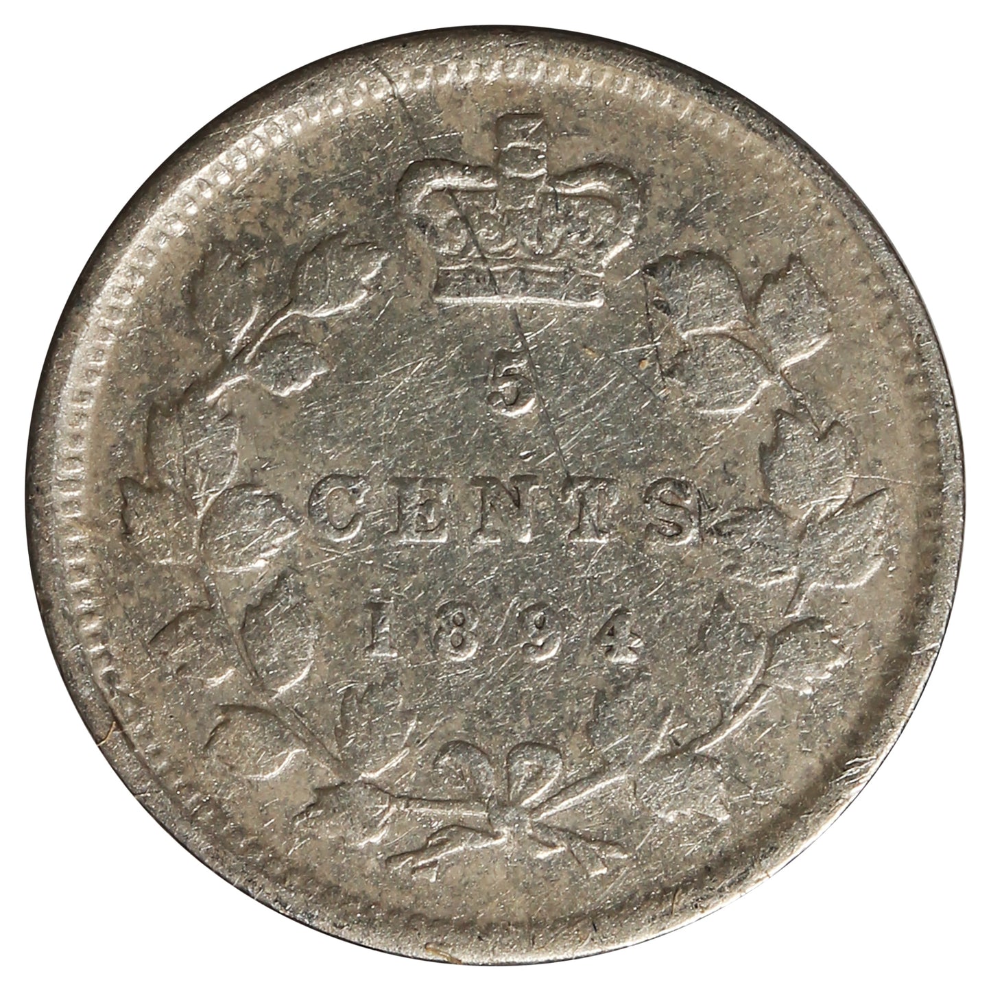 1894 Canada 5-cents VF-EF (VF-30) Scratched